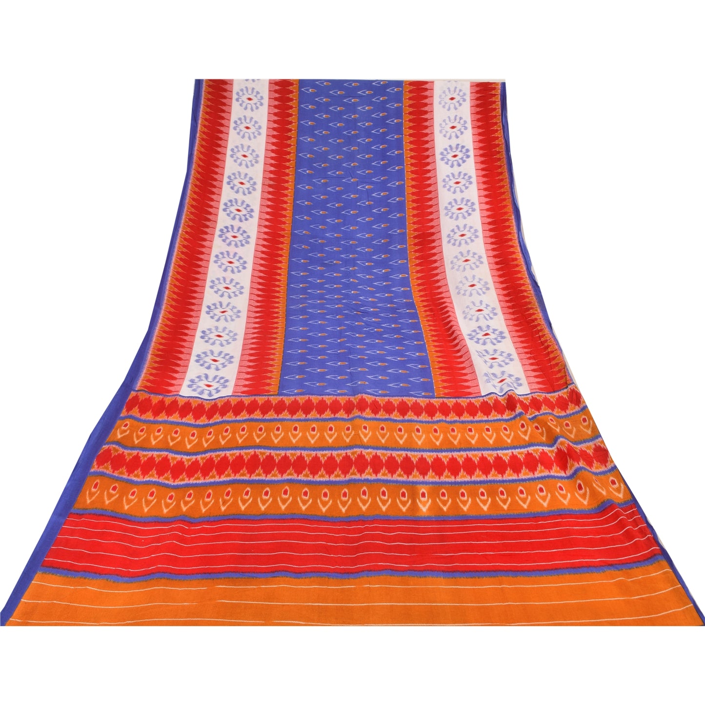 Sanskriti Vintage Sarees Indian Multi Pure Cotton Printed Sari 5+yd Craft Sustainable Fabric