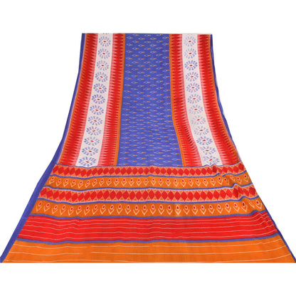 Sanskriti Vintage Sarees Indian Multi Pure Cotton Printed Sari 5+yd Craft Sustainable Fabric