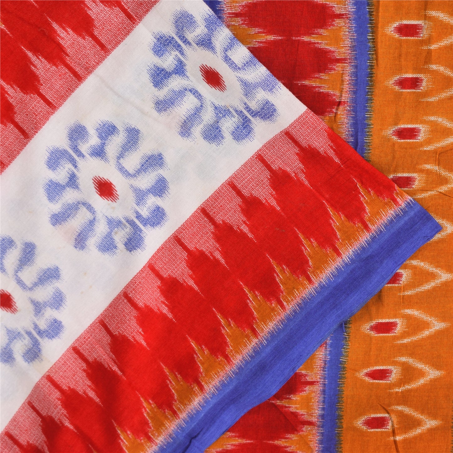 Sanskriti Vintage Sarees Indian Multi Pure Cotton Printed Sari 5+yd Craft Sustainable Fabric