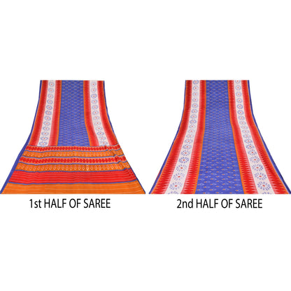 Sanskriti Vintage Sarees Indian Multi Pure Cotton Printed Sari 5+yd Craft Sustainable Fabric