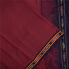 Sanskriti Vintage Sarees Red Ikat Handwoven Odisha Pure Cotton Sari 5+yd Sustainable Fabric