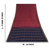 Sanskriti Vintage Sarees Red Ikat Handwoven Odisha Pure Cotton Sari 5+yd Sustainable Fabric