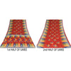 Sanskriti Vintage Sarees Indian Red Pure Cotton Printed Sari 5+yd Craft Sustainable Fabric