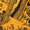 Sanskriti Vintage Sarees Yellow Peacock Print Pure Cotton Sari 5+yd Craft Sustainable Fabric
