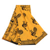 Sanskriti Vintage Sarees Yellow Peacock Print Pure Cotton Sari 5+yd Craft Sustainable Fabric