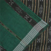 Sanskriti Vintage Sarees GreenIkat Handwoven Odisha Pure Cotton Sari 5+yd Sustainable Fabric