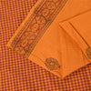 Sanskriti Vintage Sarees Saffron Hand Block Print Woven Pure Cotton Sari Sustainable Fabric