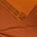 Sanskriti Vintage Sarees Saffron Hand Block Print Woven Pure Cotton Sari Sustainable Fabric
