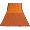 Sanskriti Vintage Sarees Saffron Hand Block Print Woven Pure Cotton Sari Sustainable Fabric
