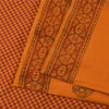 Sanskriti Vintage Sarees Saffron Hand Block Print Woven Pure Cotton Sari Sustainable Fabric