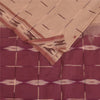Sanskriti Vintage Sarees Peach Ikat Handwoven 100% Pure Cotton Sari 5+yd Sustainable Fabric