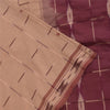 Sanskriti Vintage Sarees Peach Ikat Handwoven 100% Pure Cotton Sari 5+yd Sustainable Fabric