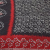 Sanskriti Vintage Sarees Black/Red Pure Cotton Batik Printed Sari 5+yd Sustainable Fabric