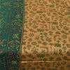 Sanskriti Vintage Sarees Indian Brown Blend Cotton Print Sari 5+yd Craft Sustainable Fabric