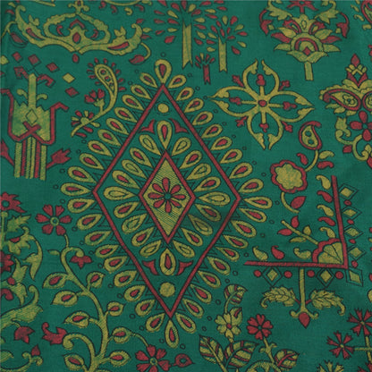 Sanskriti Vintage Sarees Indian Brown Blend Cotton Print Sari 5+yd Craft Sustainable Fabric