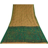 Sanskriti Vintage Sarees Indian Brown Blend Cotton Print Sari 5+yd Craft Sustainable Fabric