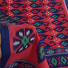 Sanskriti Vintage Sarees Red/Blue Pure Cotton Ikat Print Sari 5+yd Craft Sustainable Fabric