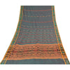 Sanskriti Vintage Sarees Ikat Handwoven Odisha 100% Pure Cotton Sari 5+yd Sustainable Fabric