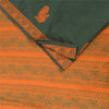 Sanskriti Vintage Sarees Green Peacock Woven Pure Cotton Sari 5+yd Craft Sustainable Fabric