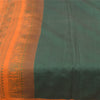 Sanskriti Vintage Sarees Green Peacock Woven Pure Cotton Sari 5+yd Craft Sustainable Fabric