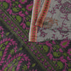 Sanskriti Vintage Sarees Indian Gray Pure Cotton Printed Sari 6+yd Craft Sustainable Fabric
