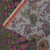 Sanskriti Vintage Sarees Indian Gray Pure Cotton Printed Sari 6+yd Craft Sustainable Fabric