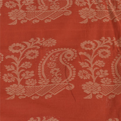 Сари Sanskriti Vintage, персиковый/оранжевый, сотканный из 100% чистого хлопка, 5+ ярдов, устойчивая ткань