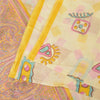 Sanskriti Vintage Sarees Cream 100% Pure Cotton Printed Sari 5+yd Craft Sustainable Fabric