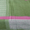 Sanskriti Vintage Sarees Indian Green Pure Cotton Printed Sari 5+yd Craft Sustainable Fabric