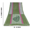 Sanskriti Vintage Sarees Indian Green Pure Cotton Printed Sari 5+yd Craft Sustainable Fabric