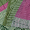 Sanskriti Vintage Sarees Indian Green Pure Cotton Printed Sari 5+yd Craft Sustainable Fabric