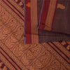 Sanskriti Vintage Sarees Wine Hand Woven 100% Pure Cotton Sari 5+yd Craft Sustainable Fabric