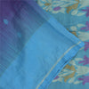 Sanskriti Vintage Sarees Purple/Blue Blend Cotton Woven Sari 6+yd Craft Sustainable Fabric