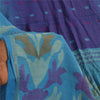 Sanskriti Vintage Sarees Purple/Blue Blend Cotton Woven Sari 6+yd Craft Sustainable Fabric