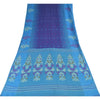 Sanskriti Vintage Sarees Purple/Blue Blend Cotton Woven Sari 6+yd Craft Sustainable Fabric