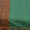 Sanskriti Vintage Sarees GreenIkat Handwoven Odisha Pure Cotton Sari 5+yd Sustainable Fabric