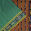 Sanskriti Vintage Sarees GreenIkat Handwoven Odisha Pure Cotton Sari 5+yd Sustainable Fabric