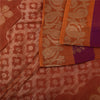 Sanskriti Vintage Sarees Pink/Orange Pure Cotton Woven Sari 5+yd Craft Sustainable Fabric