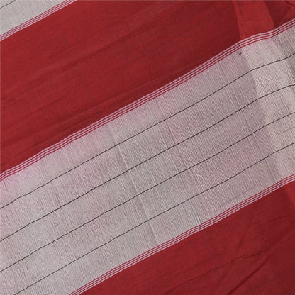 Sanskriti Vintage Sarees Indian Blue Pure Cotton Woven Sari 5+yd Craft Sustainable Fabric