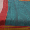 Sanskriti Vintage Sarees Indian Blue Pure Cotton Woven Sari 5+yd Craft Sustainable Fabric