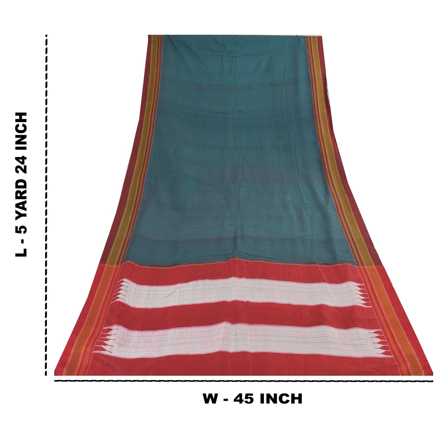 Sanskriti Vintage Sarees Indian Blue Pure Cotton Woven Sari 5+yd Craft Sustainable Fabric