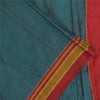 Sanskriti Vintage Sarees Indian Blue Pure Cotton Woven Sari 5+yd Craft Sustainable Fabric