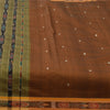 Sanskriti Vintage Sarees BrownIkat Handwoven Odisha Pure Cotton Sari 6+yd Sustainable Fabric