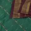Sanskriti Vintage Sarees Red Ikat Handwoven Zari Pure Cotton Sari 5+yd Sustainable Fabric