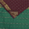 Sanskriti Vintage Sarees Red Ikat Handwoven Zari Pure Cotton Sari 5+yd Sustainable Fabric