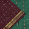 Sanskriti Vintage Sarees Red Ikat Handwoven Zari Pure Cotton Sari 5+yd Sustainable Fabric