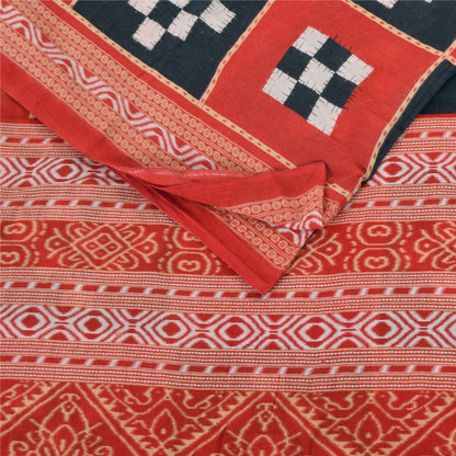 Санскритские винтажные сари Патан Патола с принтом из чистого хлопка Сари 5+ ярдов Ткань для рукоделия из экологически чистой ткани