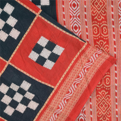 Санскритские винтажные сари Патан Патола с принтом из чистого хлопка Сари 5+ ярдов Ткань для рукоделия из экологически чистой ткани