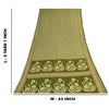 Sanskriti Vintage Sarees Green Indian 100% Pure Cotton Printed Sari 5+yd Sustainable Fabric