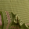 Sanskriti Vintage Sarees Green Indian 100% Pure Cotton Printed Sari 5+yd Sustainable Fabric